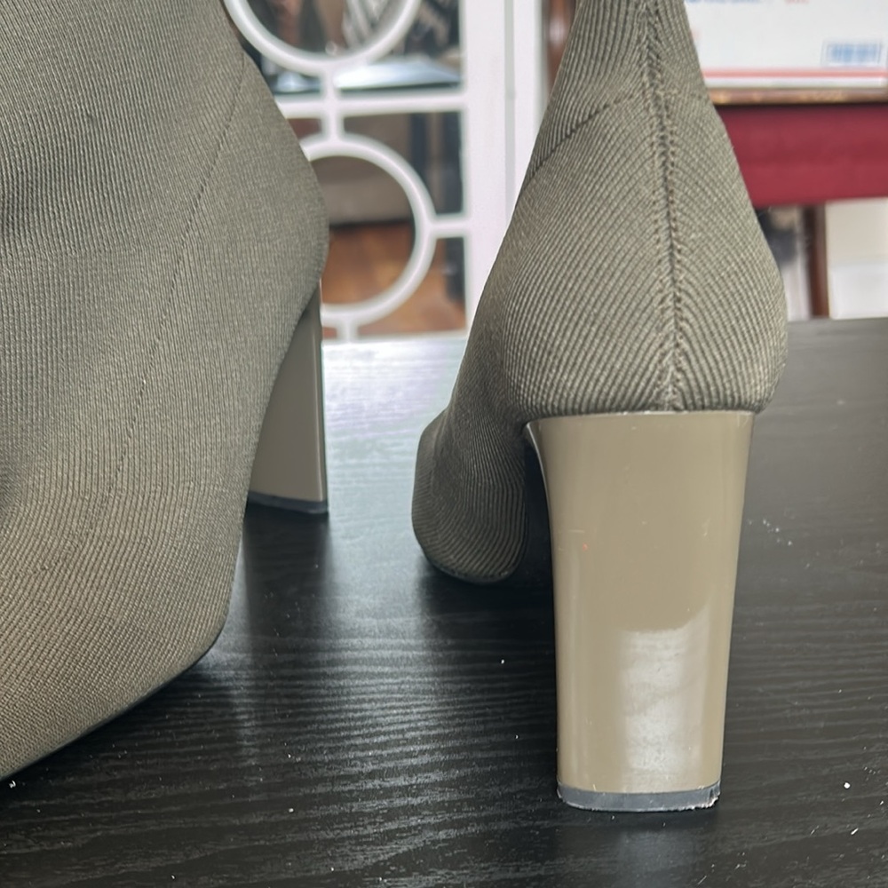 Zara Elegant Olive Sock Ankle Boots - Picture 4 of 9